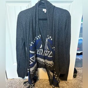 Pixley Charcoal and Navy Geometric Cardigan